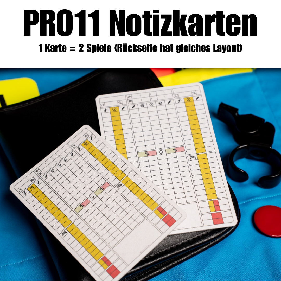 PRO11 Fußball Schiedsrichter SR Spielnotizkarte (L/XL)